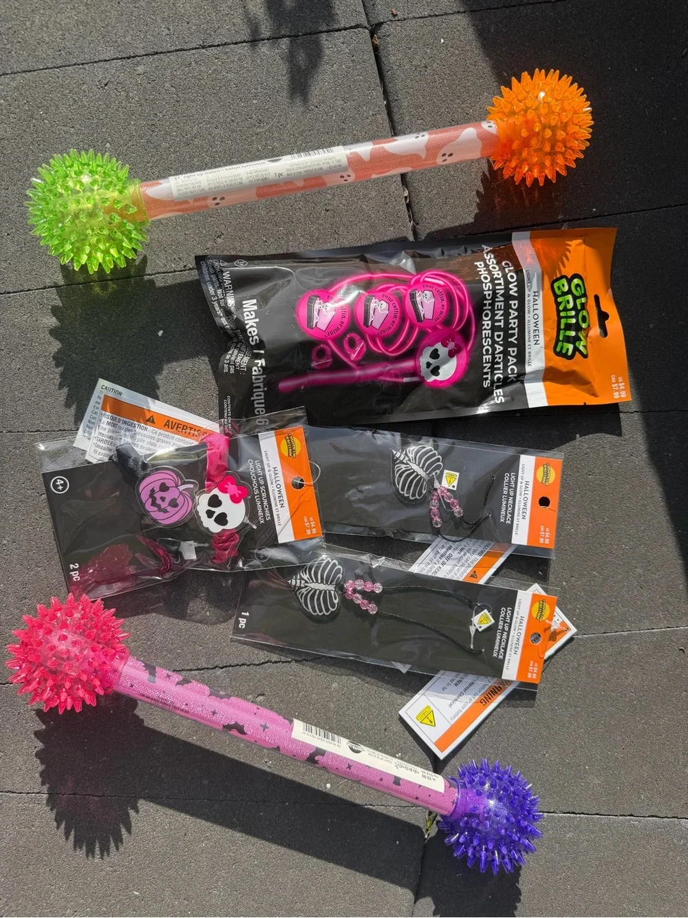 Halloween glow/ light up accessories, necklaces hair and light up baton